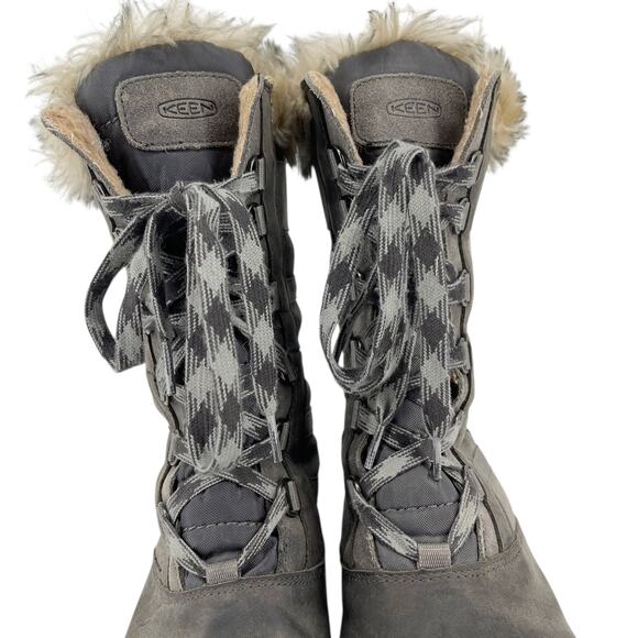 Keen Hoodoo III Tall Waterproof Winter Boot Women's Size 7.5 Faux Fur Gray - Picture 5 of 10